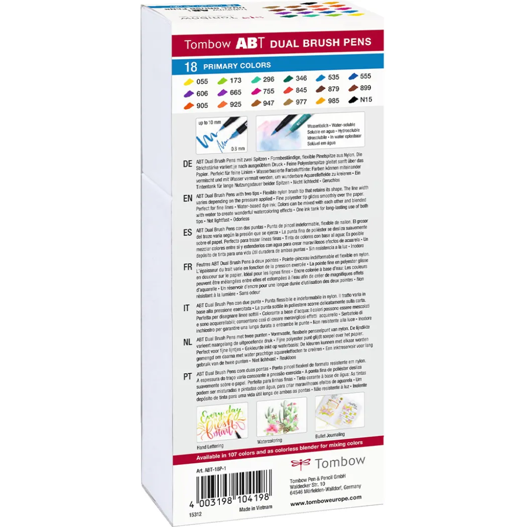 ABT Dual Brush pen 18-set Primary