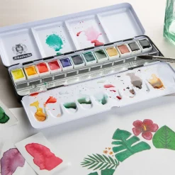 Akademie Aquarell Half Pans 12-set + 12 tomma