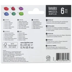 Akrylfärg Basics Metallic Set 6x22 ml