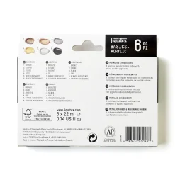 Akrylfärg Metallic & Iridescent Set Tubes 6x22 ml
