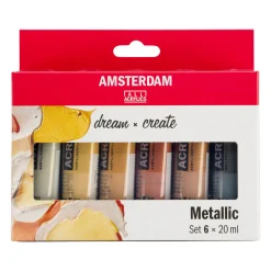 Akrylfärg Metallic Set 6 x 20 ml