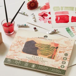 Akvarellblock Italia 100% Bomull 300gFin Gräng 23x31 cm 20 ark