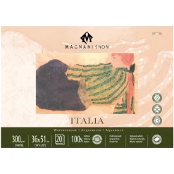 Akvarellblock Italia 100% Bomull 300g Fin Gräng 36x51 cm 20 ark