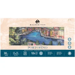 Akvarellblock Portofino 100% Bomull 300g Satin 12x23 cm 20 ark