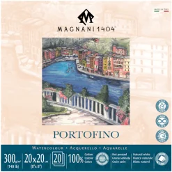 Akvarellblock Portofino 100% Bomull 300g Satin 20x20 cm 20 ark
