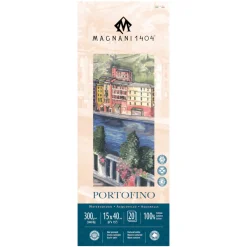 Akvarellblock Portofino 100% Bomull 300g Satin 15x40 cm 20 ark
