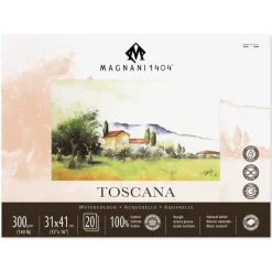 Akvarellblock Toscana 100% Bomull 300g Grov Gräng 31x41 cm 20 ark