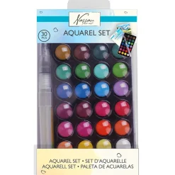 Akvarellfärger 28-set + vattenpensel & papper