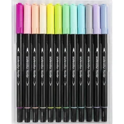 Akvarellpenna Two-Tip Brush Marker 12-set