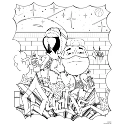 American Graffiti Coloring Book