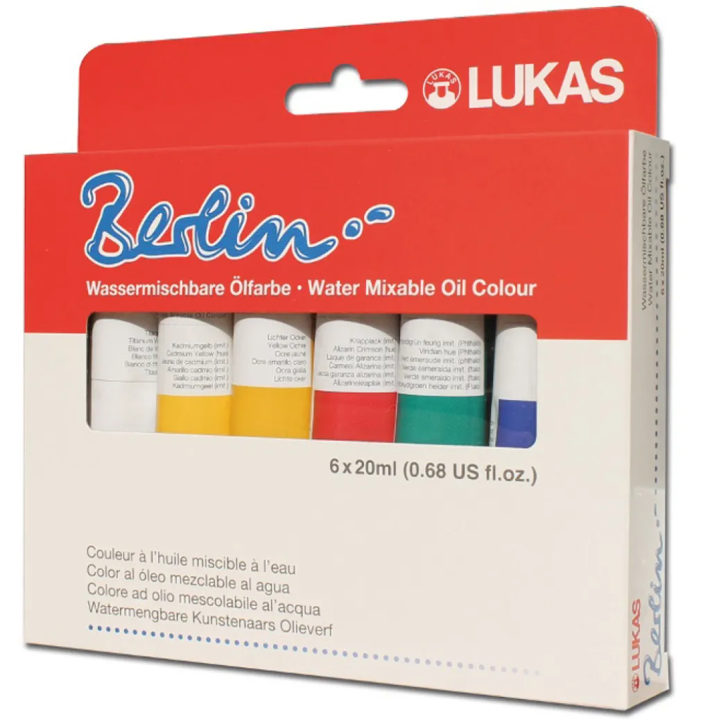 Berlin Oljefärg (vattenlöslig) Starter 20 ml 6-set