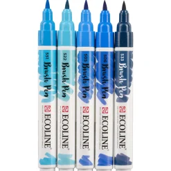 Brush Pen Blue 5-pack