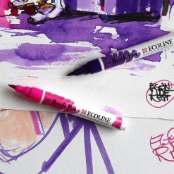 Brush Pen Blue 5-pack
