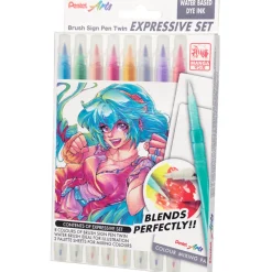 Brush Sign Pen Twin Expressive Set Manga