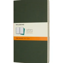 Cahier Notebook Large Green Linjerad