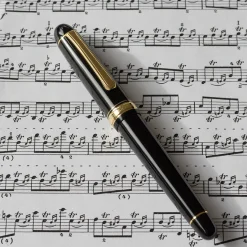 #3776 Century Reservoar Black Gold Trim Music nib