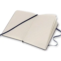 Classic Hard Cover Notebook Pocket Blue Linjerad