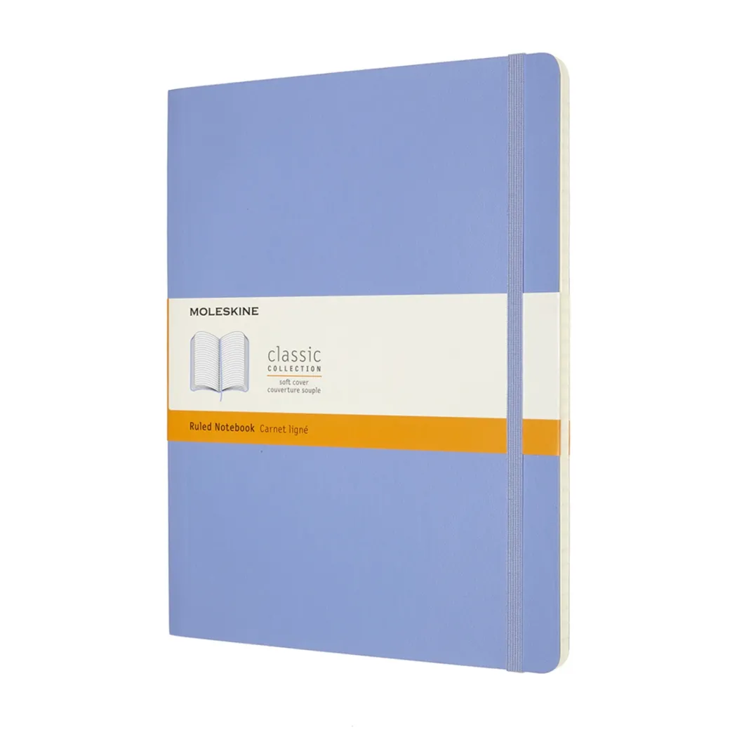 Classic Soft Cover Notebook XL Hydrangea Blue