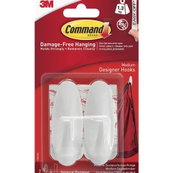 Command Självhäftande krokar Design Medium Vit 2-pack
