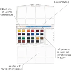 Cotman Akvarellset Paintingbox Plus 24 1/2-kopp