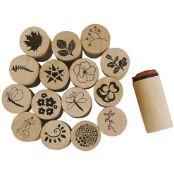 Deco Art Trästämpelset Blommor & blad