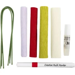 DIY-kit Pappersblommor av crepepapper Set 2
