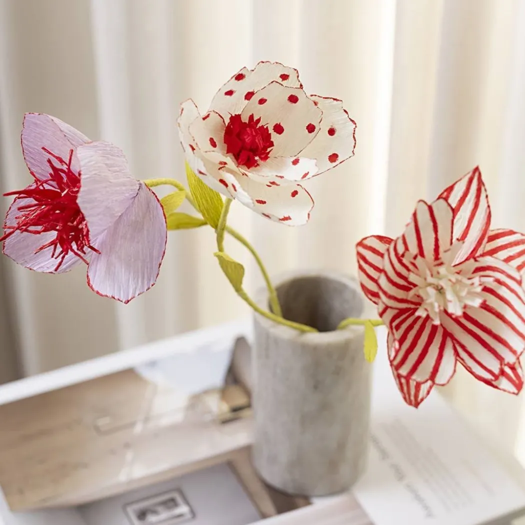DIY-kit Pappersblommor av crepepapper Set 2