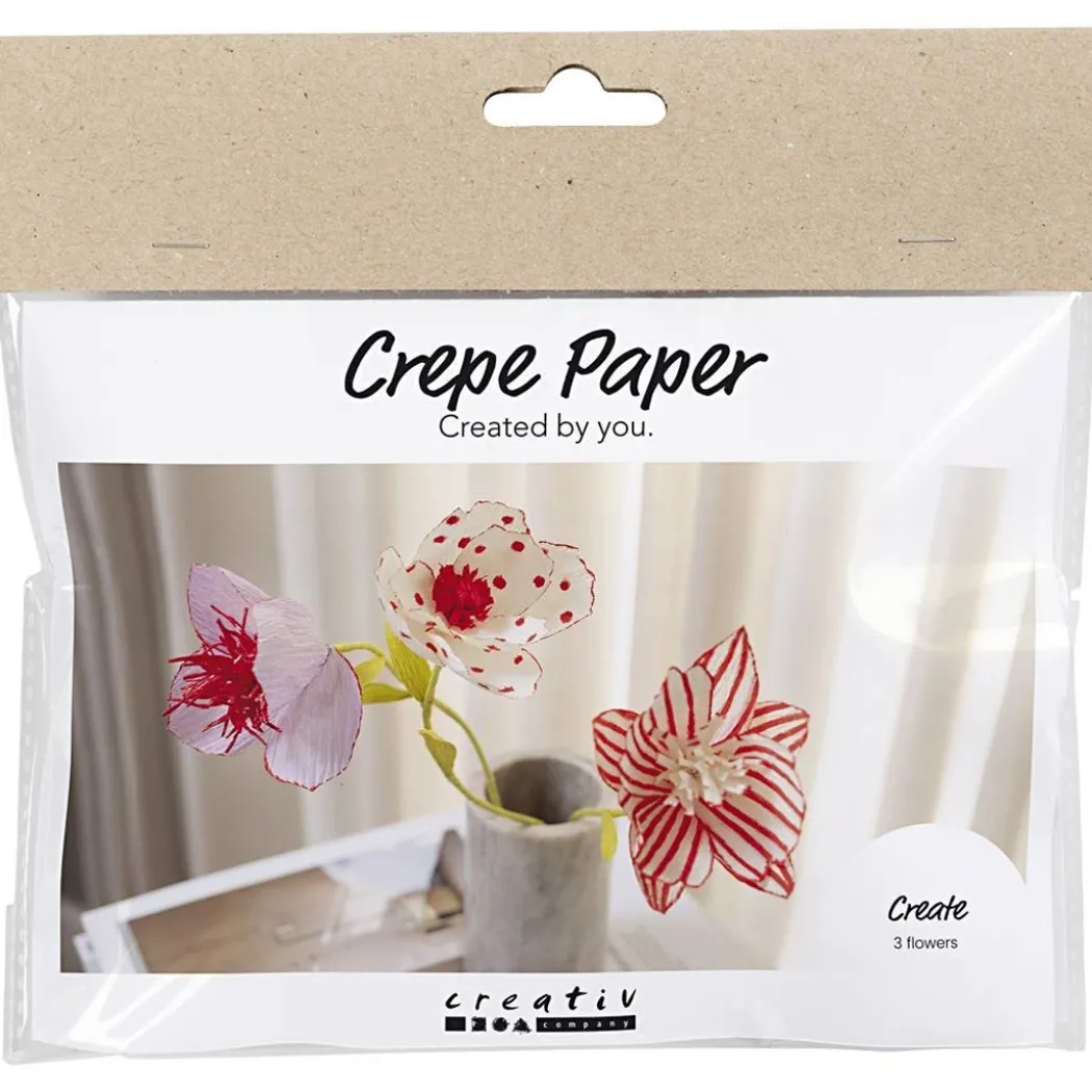 DIY-kit Pappersblommor av crepepapper Set 2