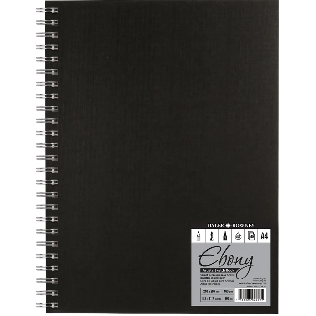 Ebony Artist's Sketch Book Spiral A4