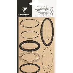 Etikett Kraft Oval Svart
