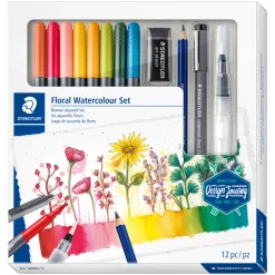 Floral Mixed Akvarellpennor 12-set