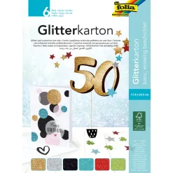 Glitterkartong Basic 6 Ark