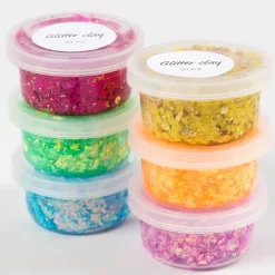 Glitterlera 6x20 ml Färgmix
