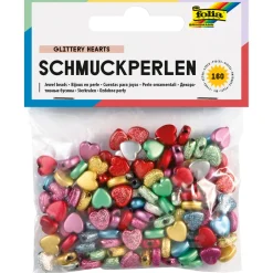 Glitterpärlor Hjärtan 160-pack