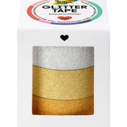 Glittertejp Guld 3-pack