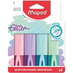 Glittriga överstrykningspennor Pastell 4-pack