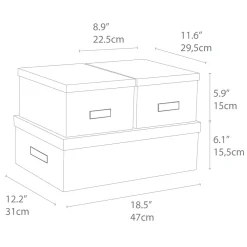 Inge Förvaringsbox 3-set Grå