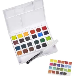 Inktense Akvarellfärg 24-set halvkoppar