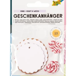 Juletiketter Manillamärken rund 12-pack