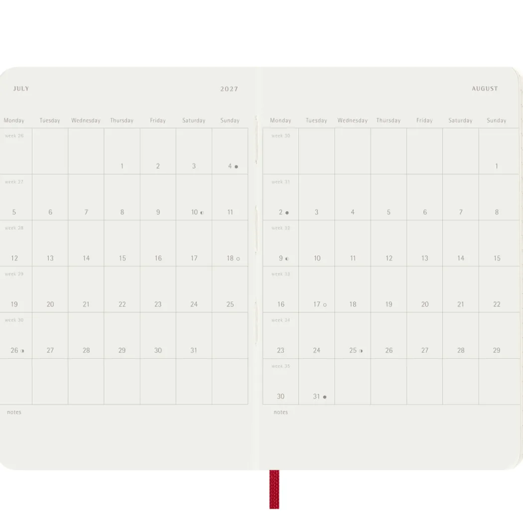 Kalender 12M Daily 2027 Softcover Pocket Red