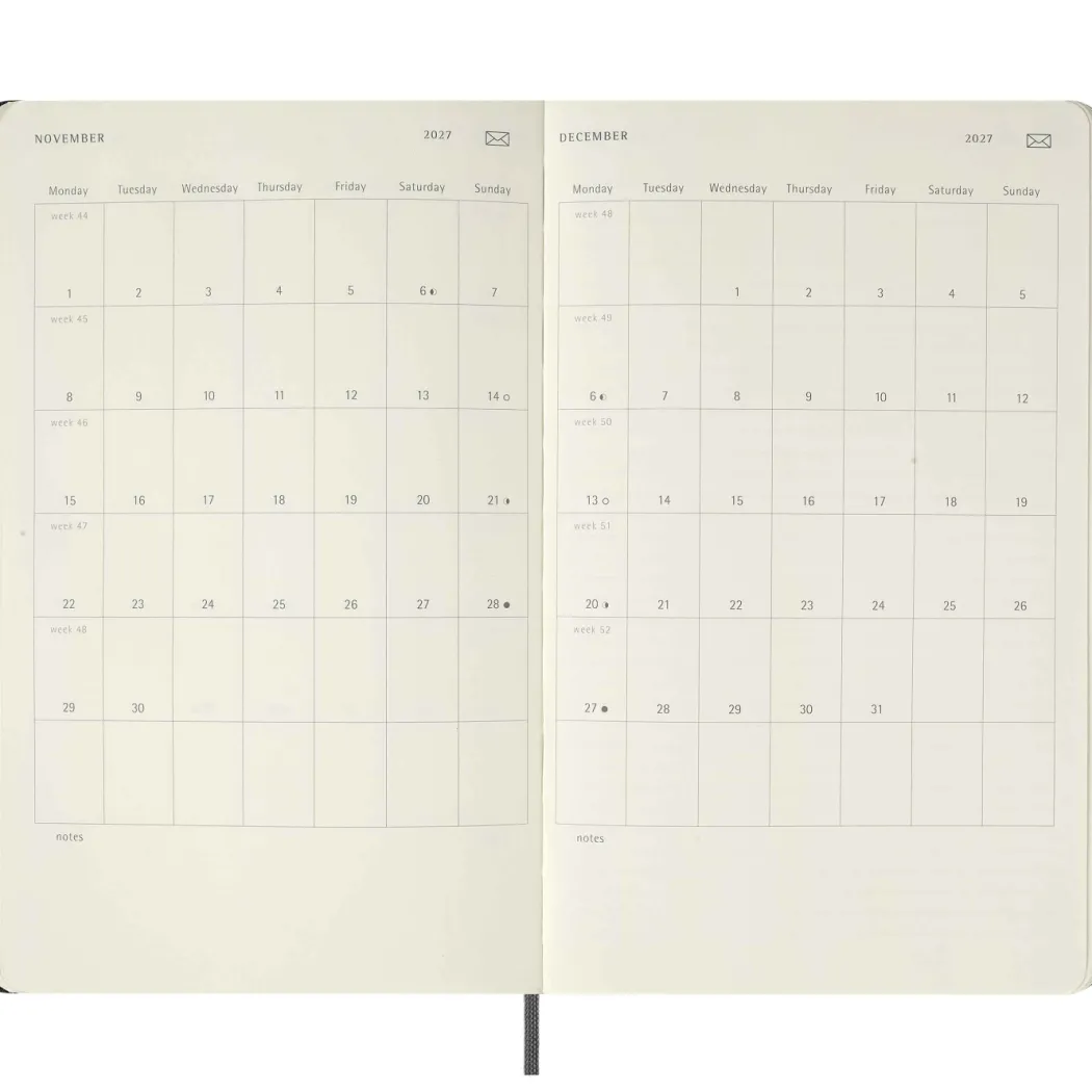 Kalender 12M Smart PRO Digital Weekly Note 2027 Large Black
