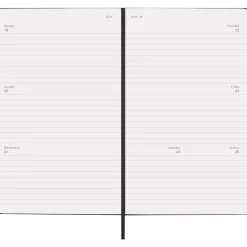 Kalender 18M Weekly Hard Cover Horisontell Large Black