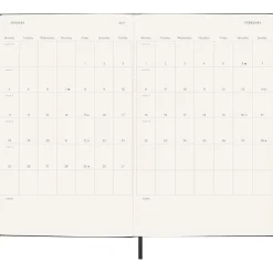 Kalender 18M Weekly Hard Cover Horisontell Large Black