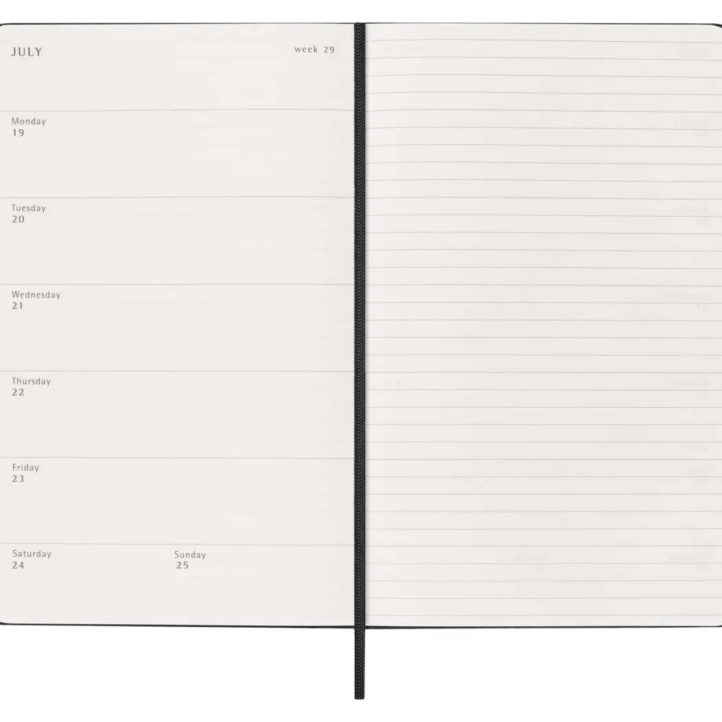 Kalender 12M Weekly Notebook 2027 Hardcover Large Black