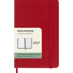 Kalender 12M Weekly Notebook 2027 Hardcover Pocket Red
