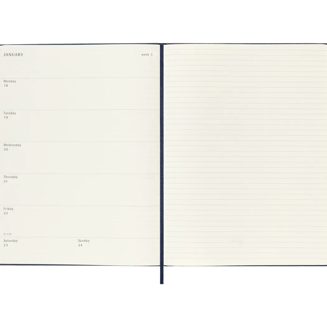 Kalender 12M Weekly Notebook 2027 Hardcover XL Sapphire Blue