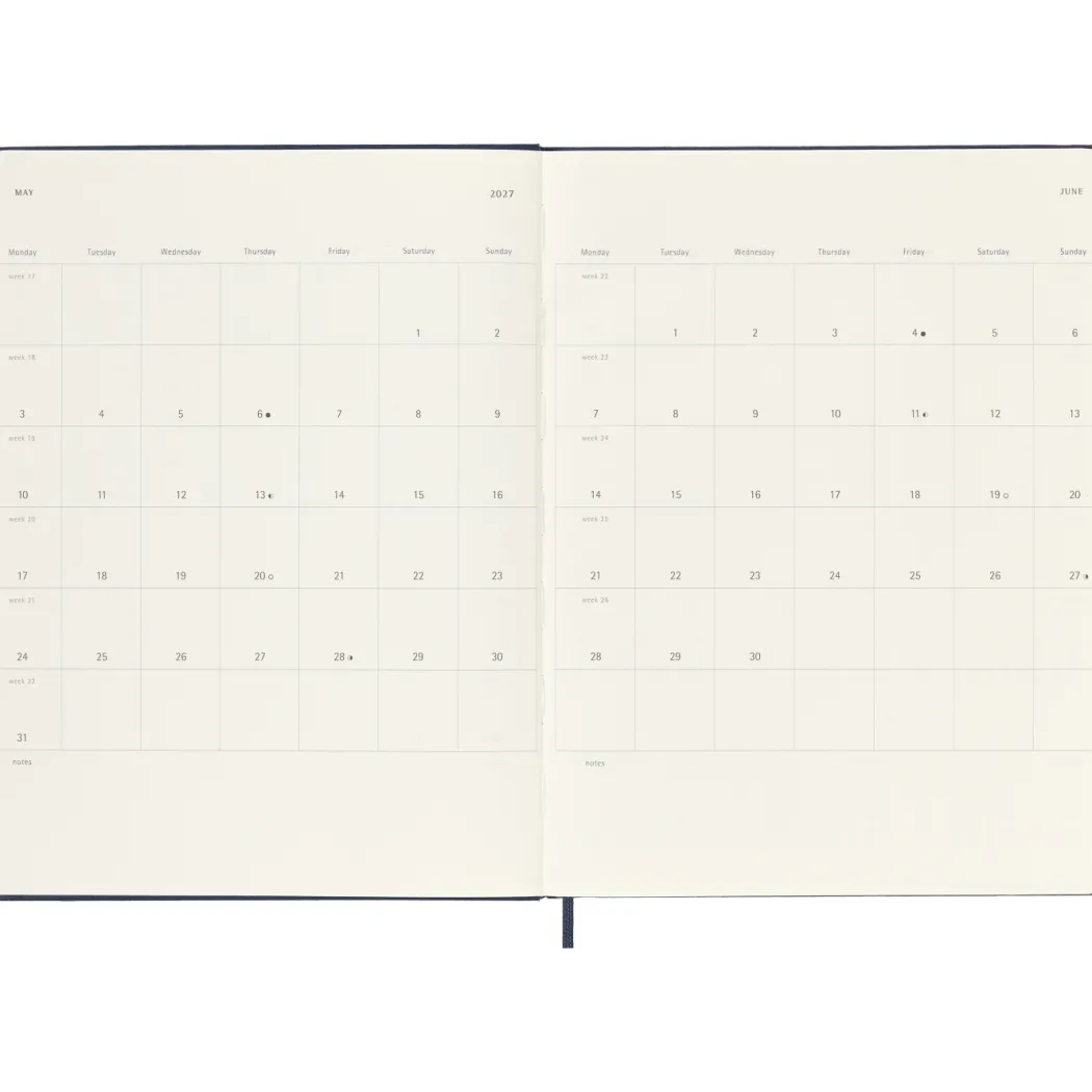 Kalender 12M Weekly Notebook 2027 Hardcover XL Sapphire Blue
