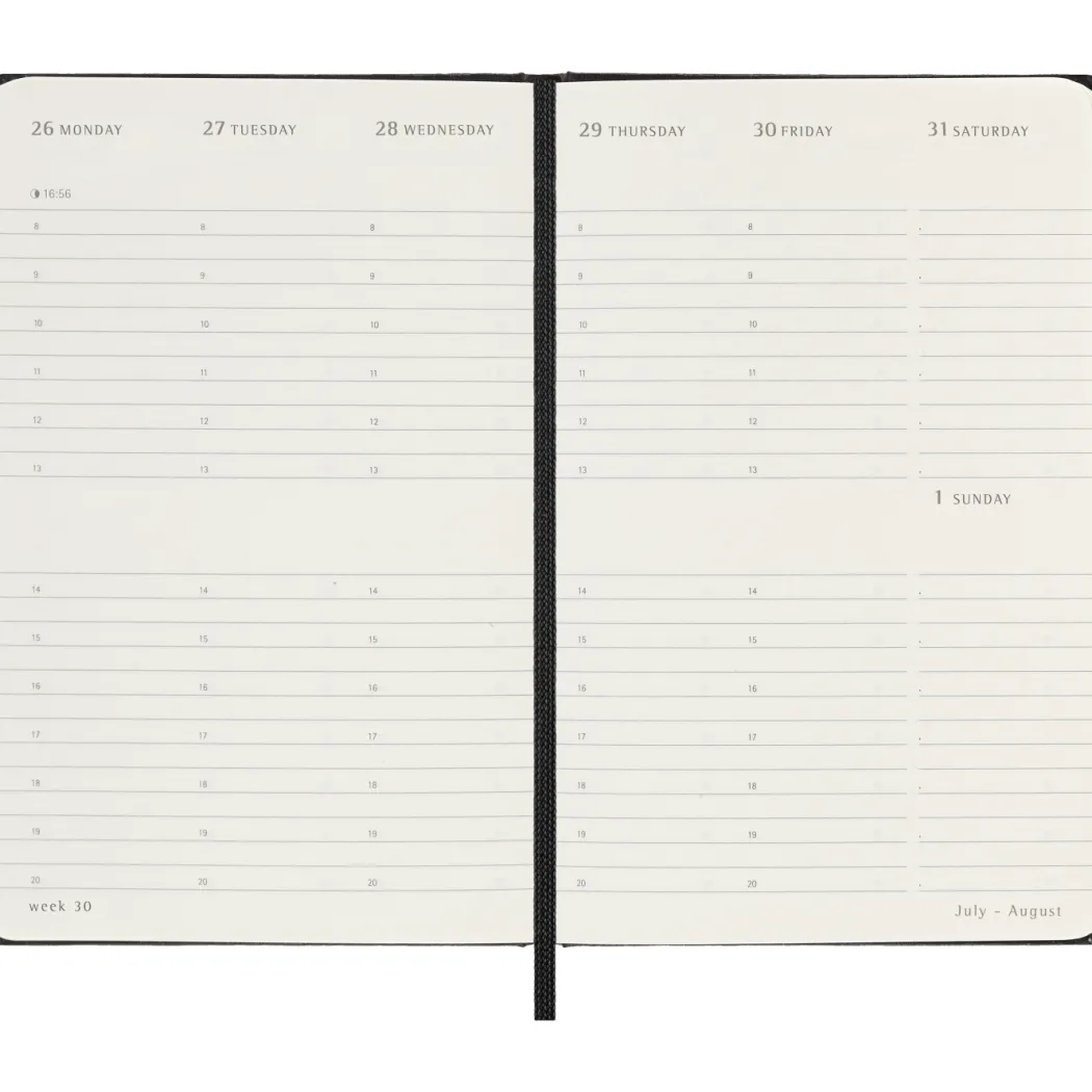 Kalender 12M Weekly Vertical 2027 Hardcover Pocket Black