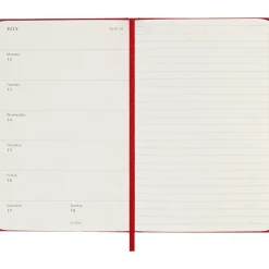 Kalender 18M WeekNote Hard Cover Pocket Red