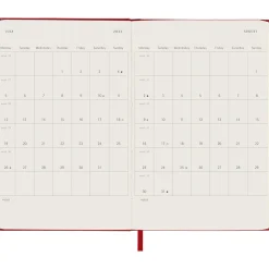 Kalender 18M WeekNote Hard Cover Pocket Red